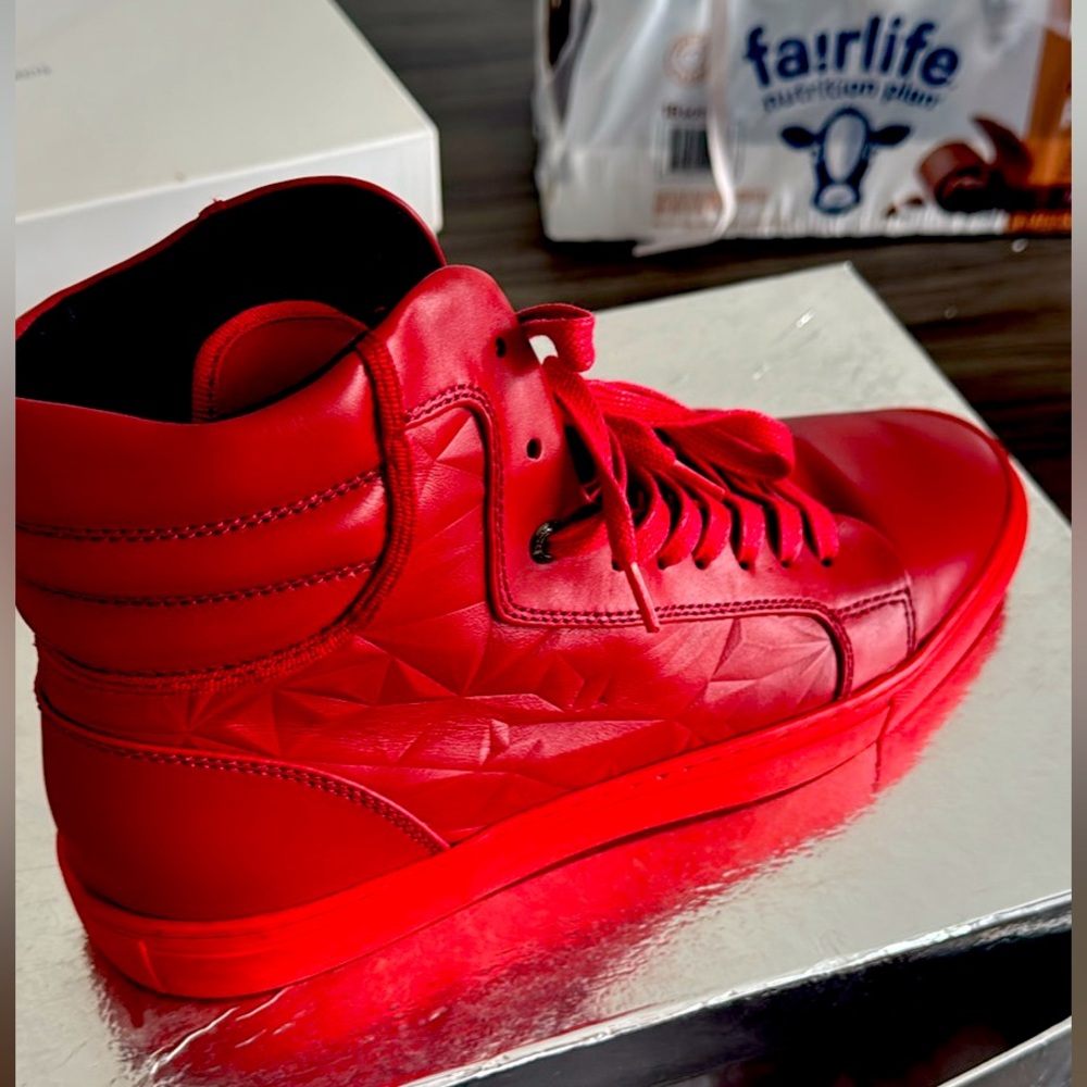 Android Homme Sneakers Sz 10 Red Leather